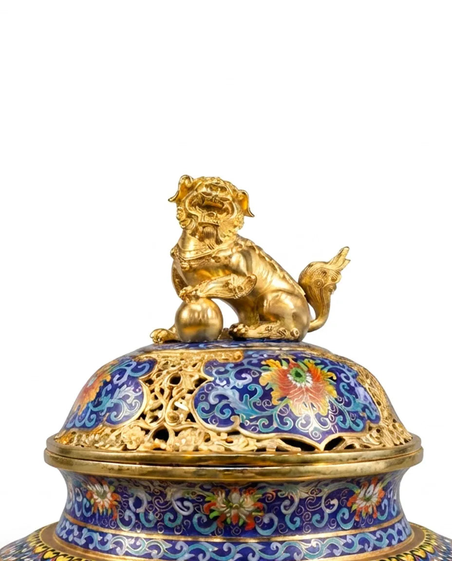 Customized Elephant-foot Legs Lion-decoration Cloisonne Oud Burner|Decorative Items|Unique Personalized Gifts Dubai &amp; Riyadh|Designer Presents