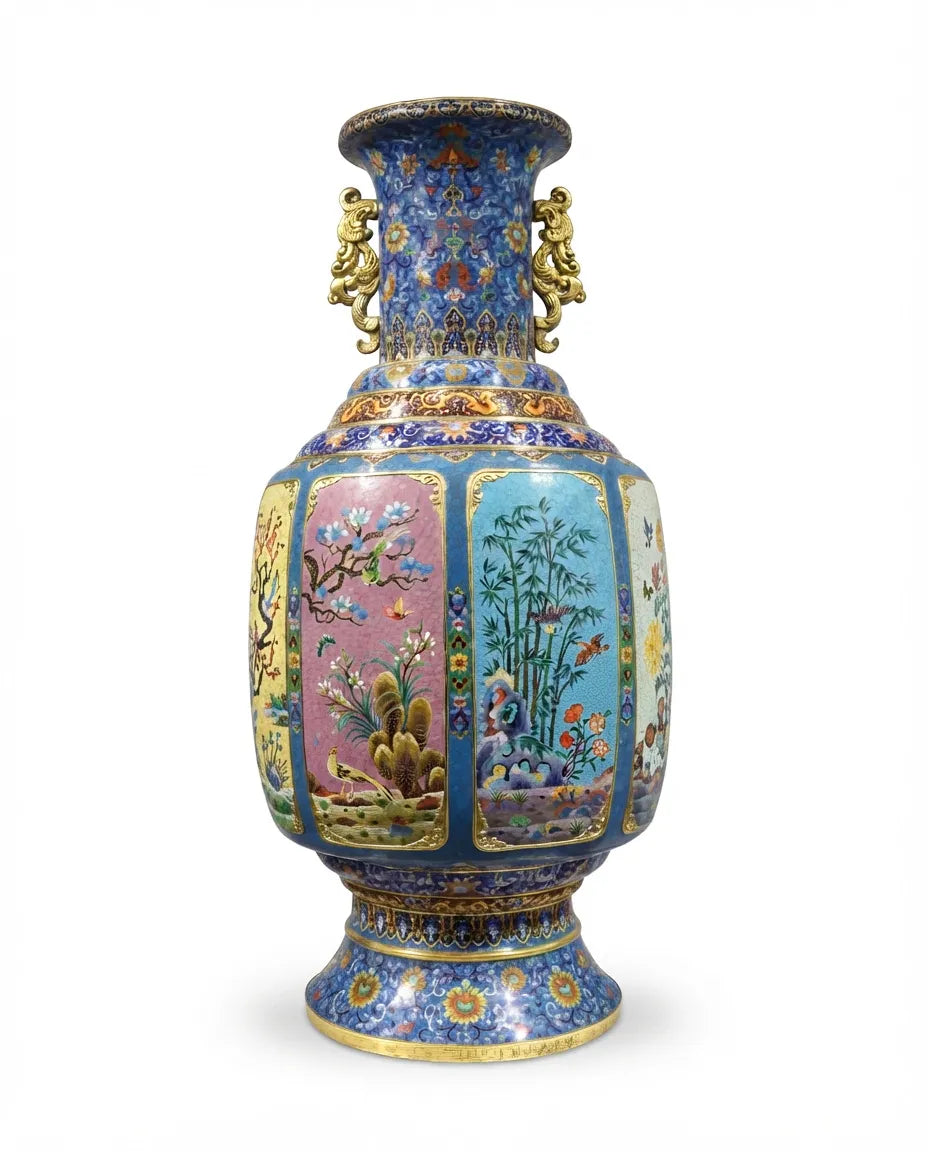 Customized Four Seasons Flower Cloisonne Vase|Decorative Items|Unique Personalized Gifts Dubai &amp; Riyadh|Designer Presents