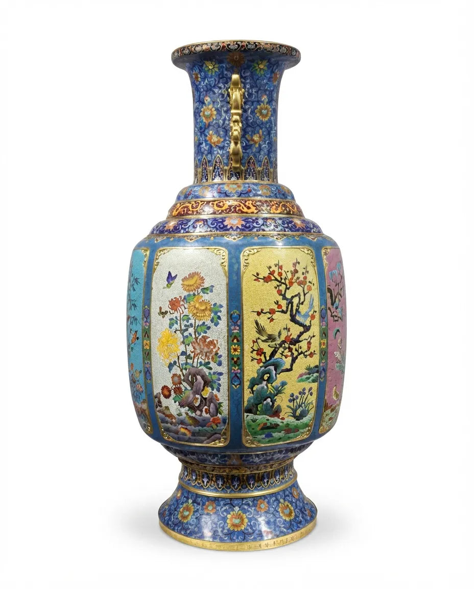 Customized Four Seasons Flower Cloisonne Vase|Decorative Items|Unique Personalized Gifts Dubai &amp; Riyadh|Designer Presents