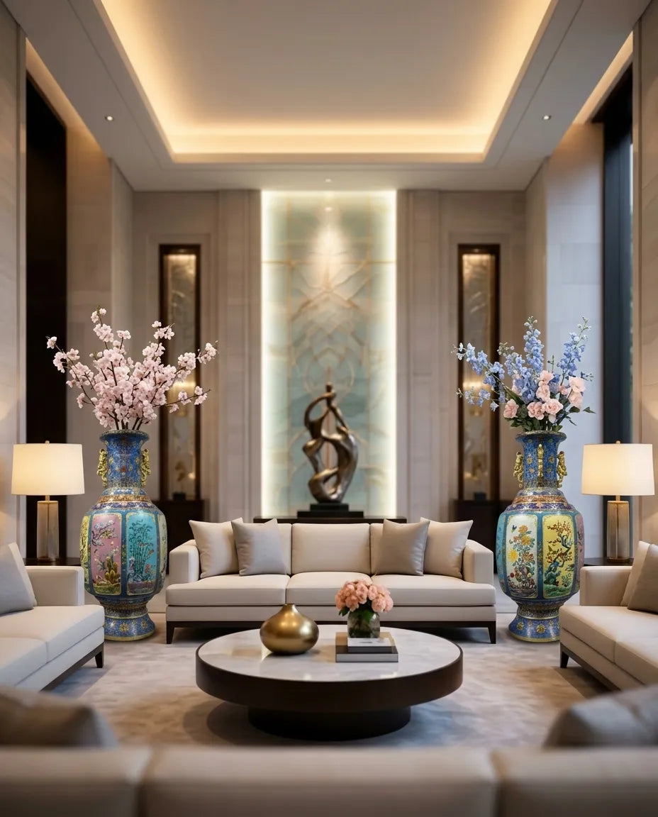 Customized Four Seasons Flower Cloisonne Vase|Decorative Items|Unique Personalized Gifts Dubai &amp; Riyadh|Designer Presents