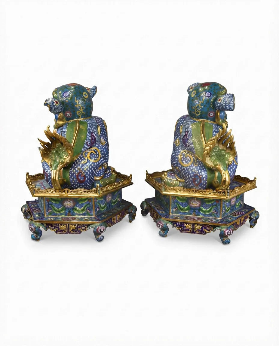 Customized Grand Lion Dance Cloisonne Sculpture|Decorative Items|Unique Personalized Gifts Dubai &amp; Riyadh|Designer Presents