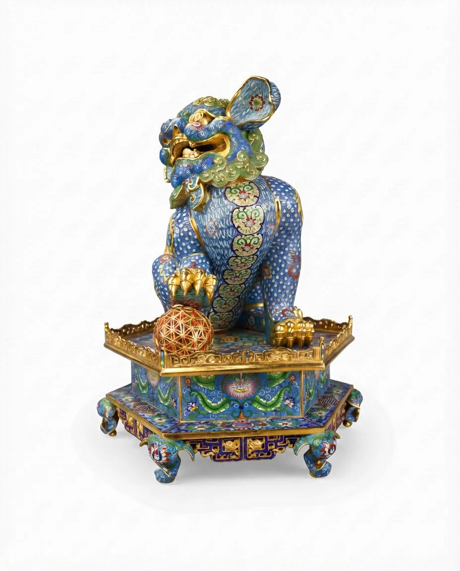 Customized Grand Lion Dance Cloisonne Sculpture|Decorative Items|Unique Personalized Gifts Dubai &amp; Riyadh|Designer Presents