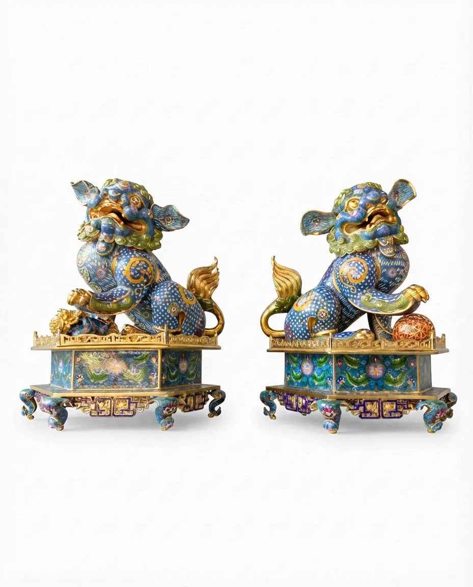Customized Grand Lion Dance Cloisonne Sculpture|Decorative Items|Unique Personalized Gifts Dubai &amp; Riyadh|Designer Presents