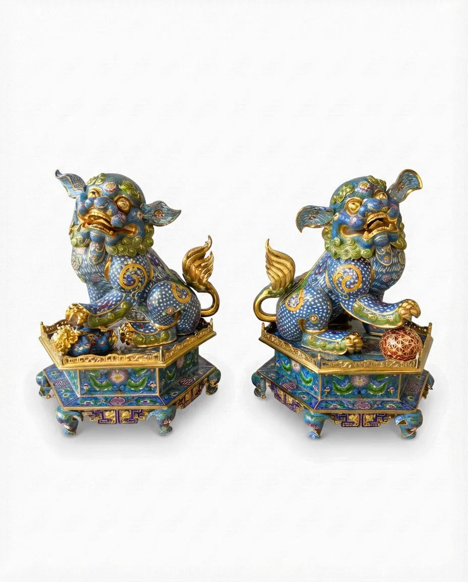 Customized Grand Lion Dance Cloisonne Sculpture|Decorative Items|Unique Personalized Gifts Dubai &amp; Riyadh|Designer Presents