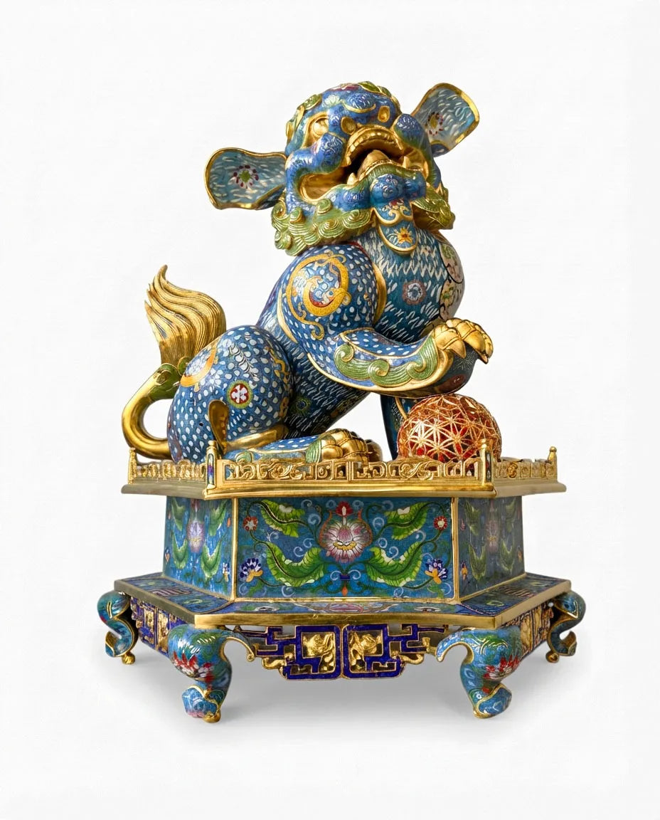 Customized Grand Lion Dance Cloisonne Sculpture|Decorative Items|Unique Personalized Gifts Dubai &amp; Riyadh|Designer Presents