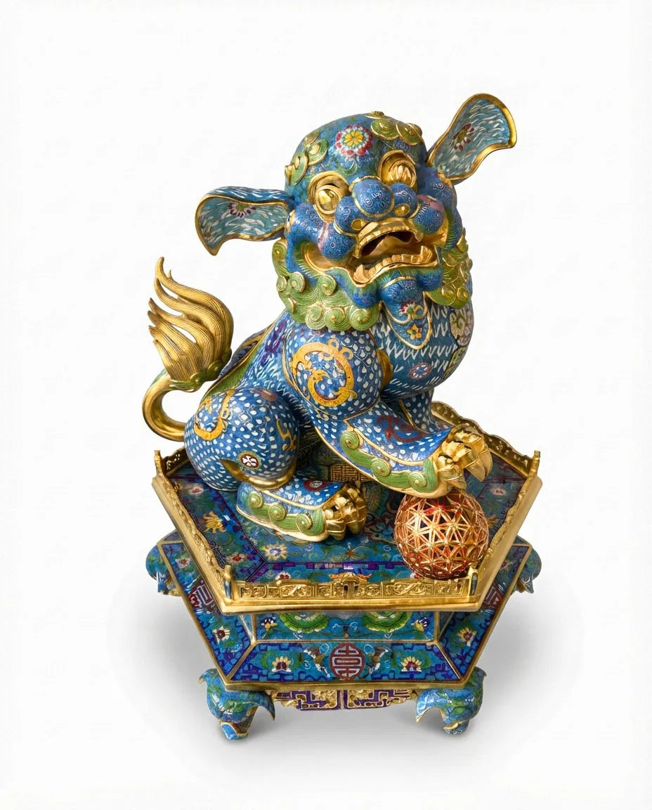 Customized Grand Lion Dance Cloisonne Sculpture|Decorative Items|Unique Personalized Gifts Dubai &amp; Riyadh|Designer Presents