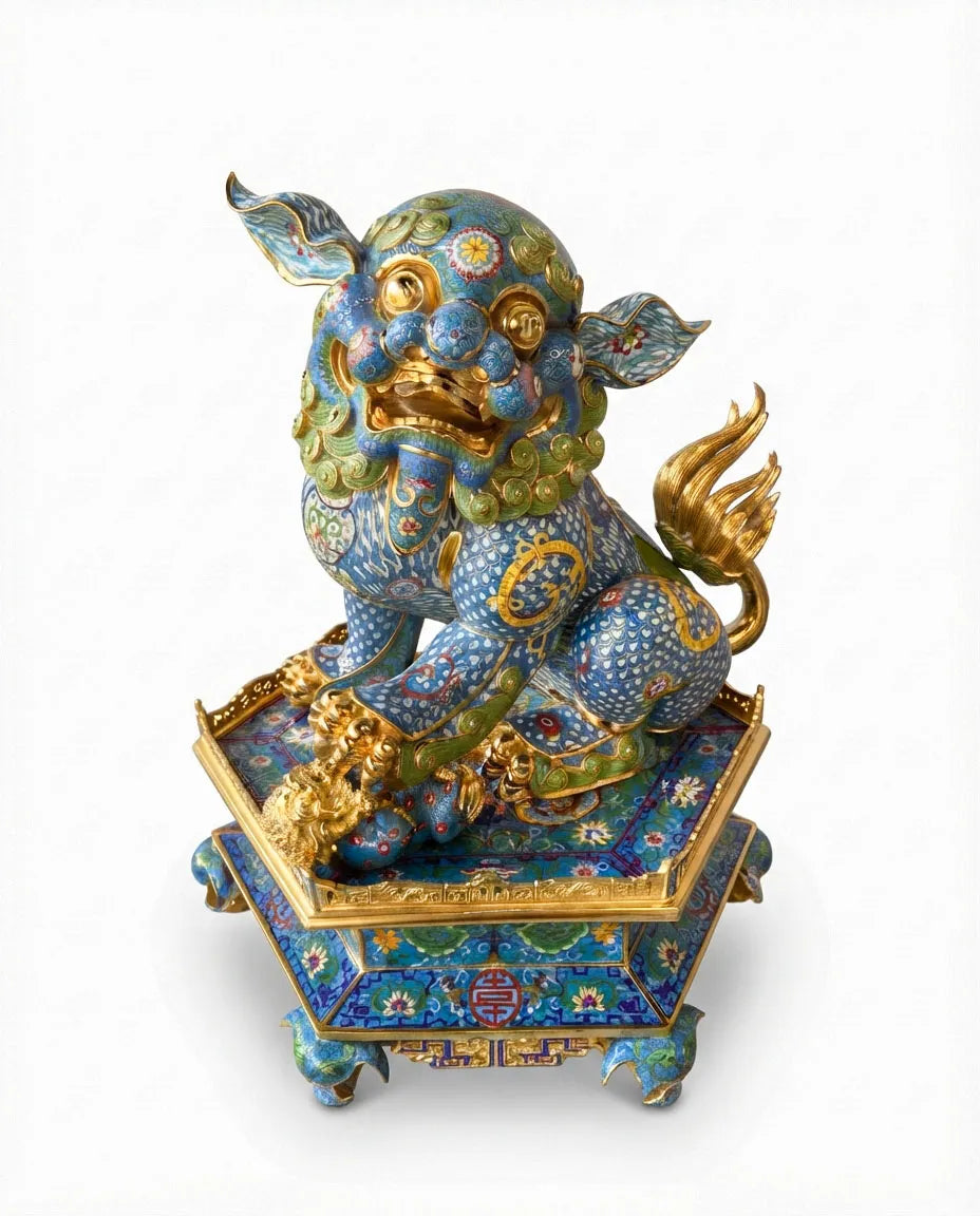 Customized Grand Lion Dance Cloisonne Sculpture|Decorative Items|Unique Personalized Gifts Dubai &amp; Riyadh|Designer Presents