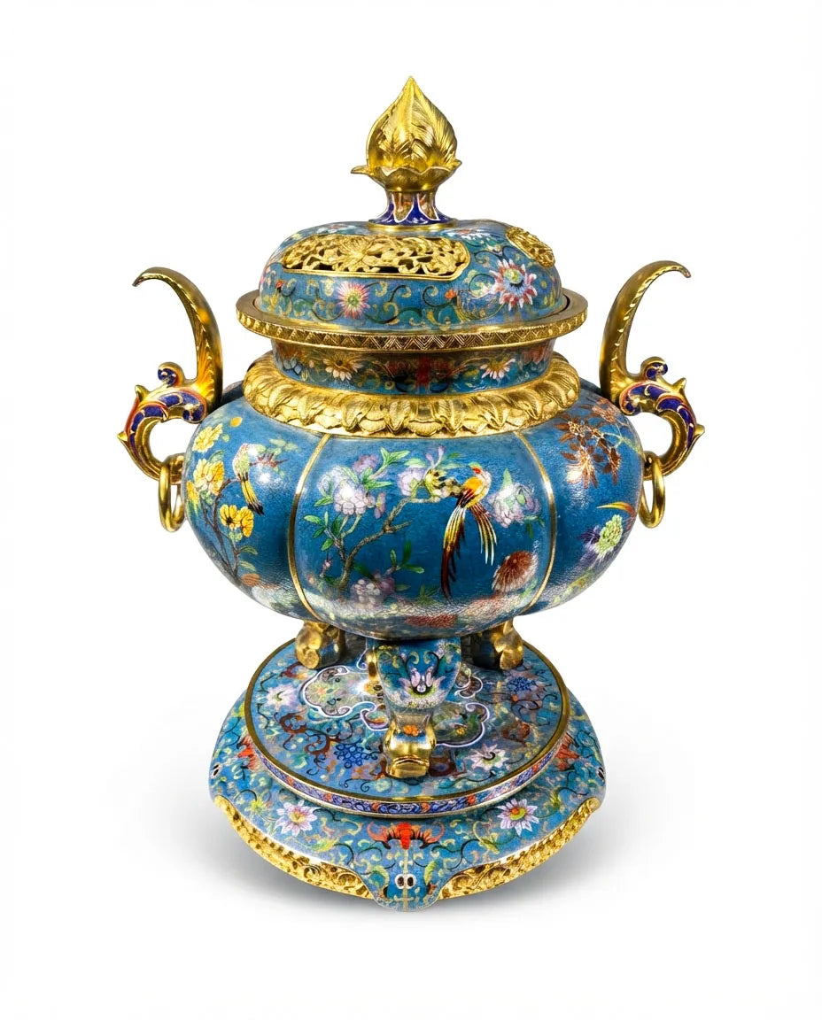 Customized Hexagonal Banana-Leaf Cloisonne Oud Burner|Decorative Items|Unique Personalized Gifts Dubai &amp; Riyadh|Designer Presents