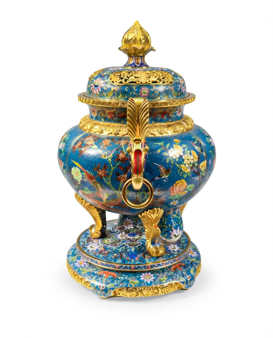 Customized Hexagonal Banana-Leaf Cloisonne Oud Burner|Decorative Items|Unique Personalized Gifts Dubai &amp; Riyadh|Designer Presents