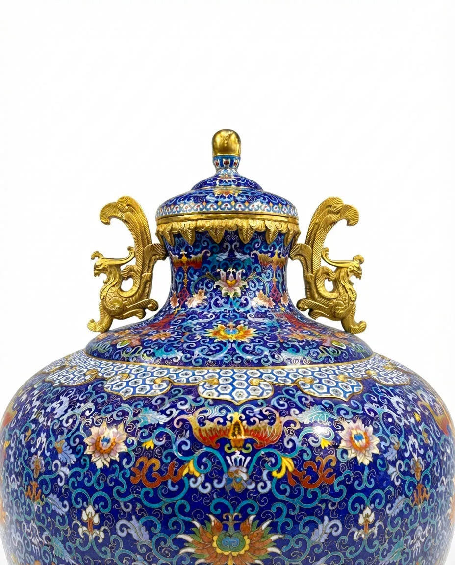 Customized Twin Phoenix-Head Handles Cloisonne Vase|Decorative Items|Unique Personalized Gifts Dubai &amp; Riyadh|Designer Presents