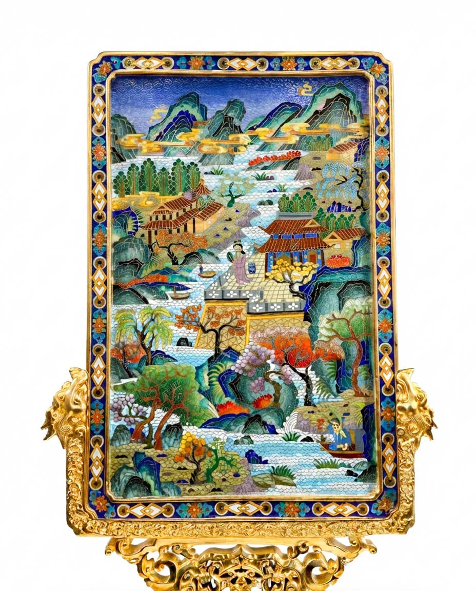 Customized Landscape Painting Cloisonne Screen|Decorative Items|Unique Personalized Gifts Dubai &amp; Riyadh|Designer Presents