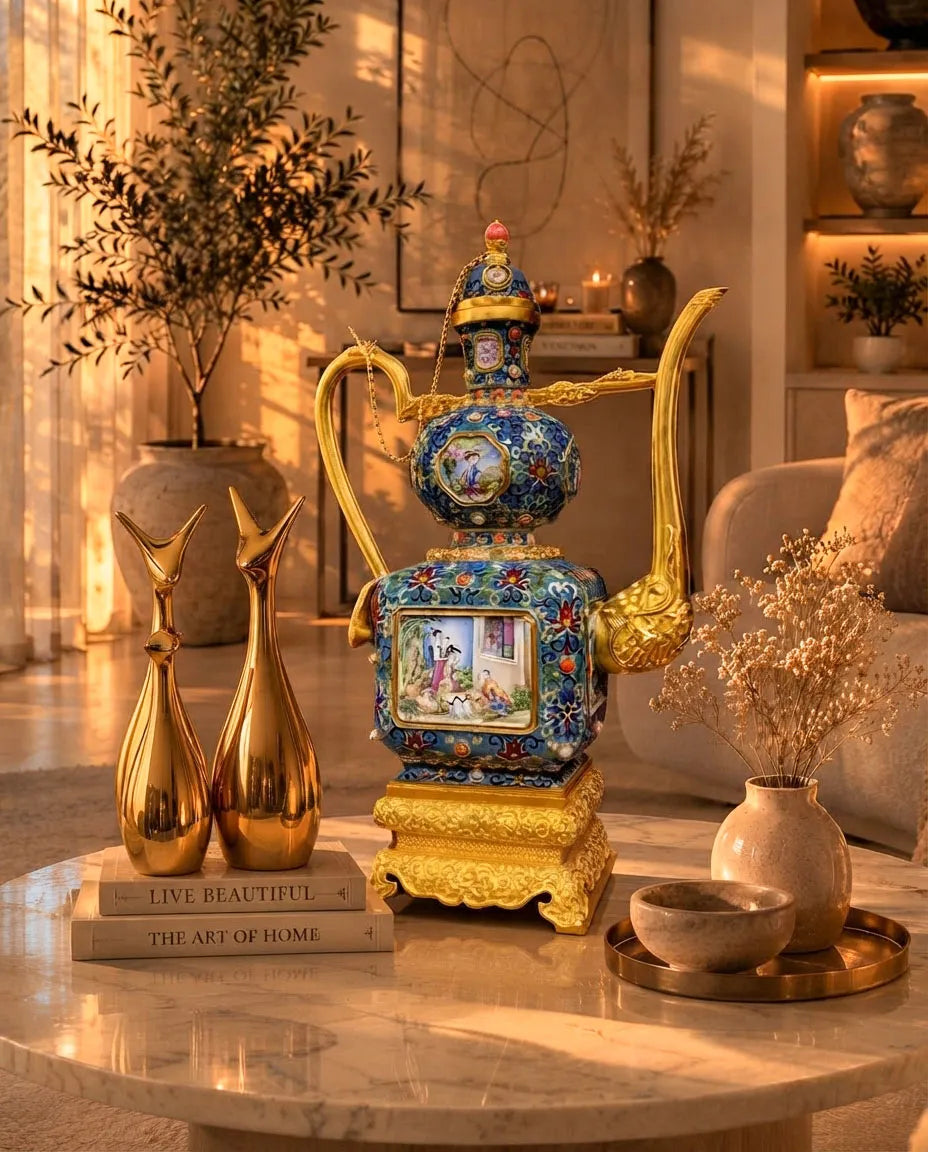 Customized Square Cloisonne Ewer|Decorative Items|Unique Personalized Gifts Dubai &amp; Riyadh|Designer Presents