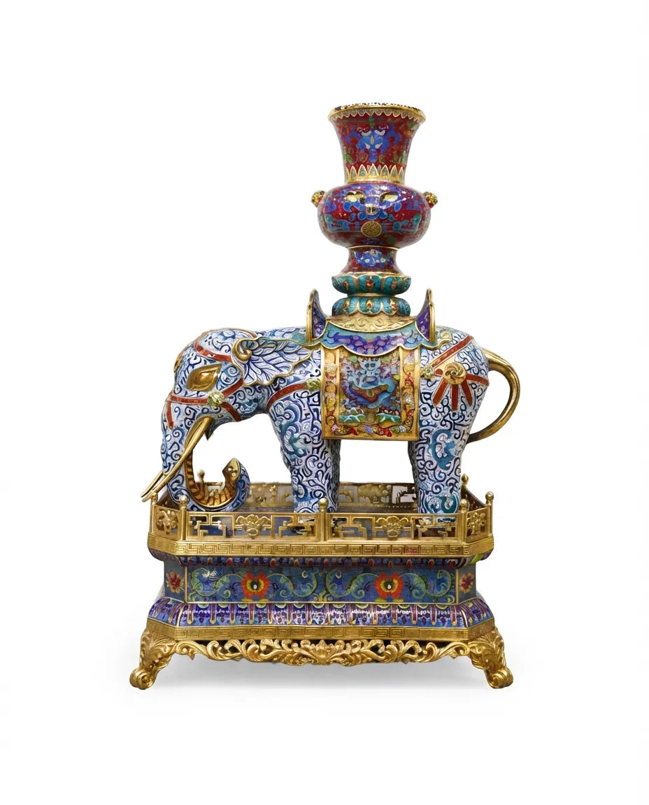 Customized Elephant Carrying Vase Cloisonne sculpture|Decorative Items|Unique Personalized Gifts Dubai &amp; Riyadh|Designer Presents