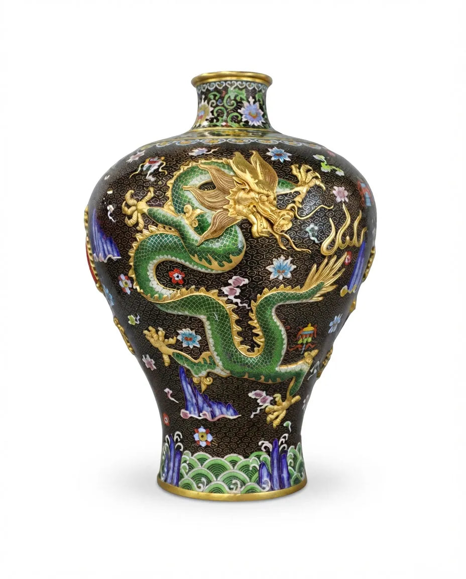 Customized Three Dragons Cloisonne Vase|Decorative Items|Unique Personalized Gifts Dubai &amp; Riyadh|Designer Presents