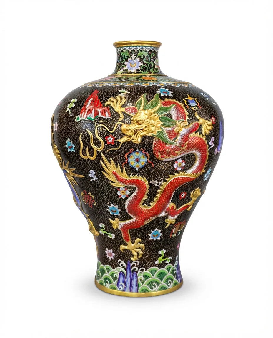 Customized Three Dragons Cloisonne Vase|Decorative Items|Unique Personalized Gifts Dubai &amp; Riyadh|Designer Presents