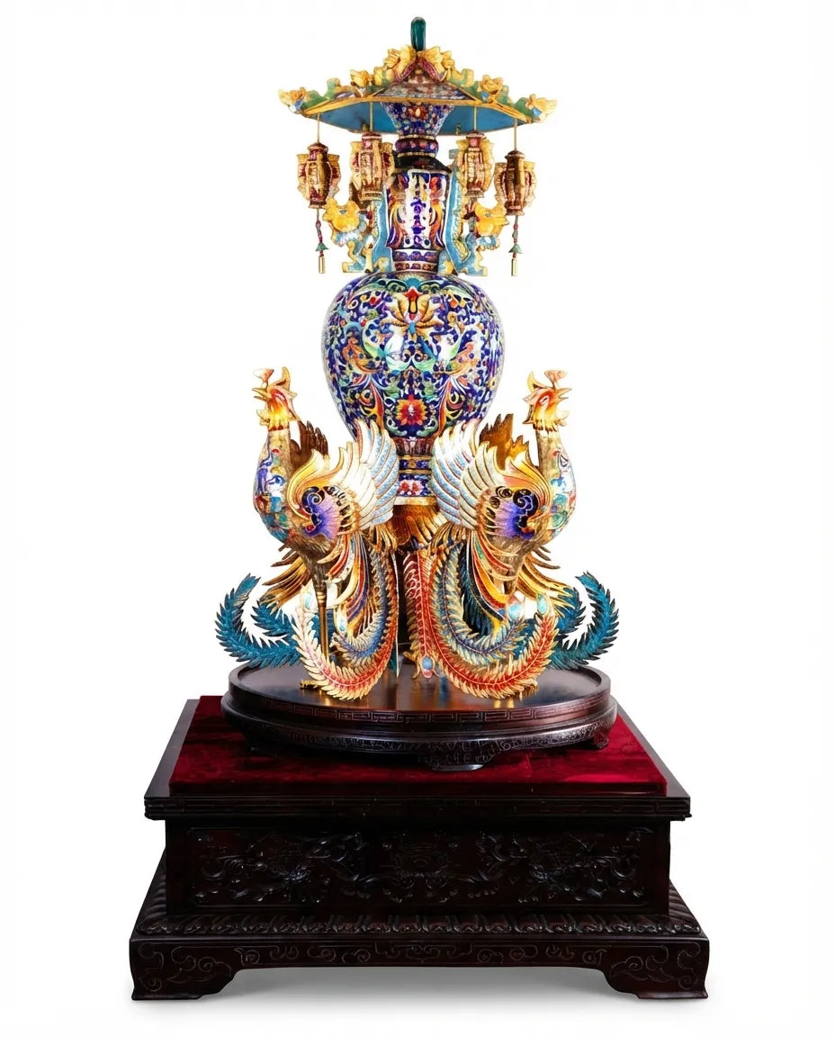 Customized Three Phoenixes Cloisonne Sculpture|Decorative Items|Unique Personalized Gifts Dubai &amp; Riyadh|Designer Presents