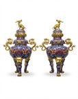 Customized Elephant-foot Legs Lion-decoration Cloisonne Oud Burner|Decorative Items|Unique Personalized Gifts Dubai & Riyadh|Designer Presents