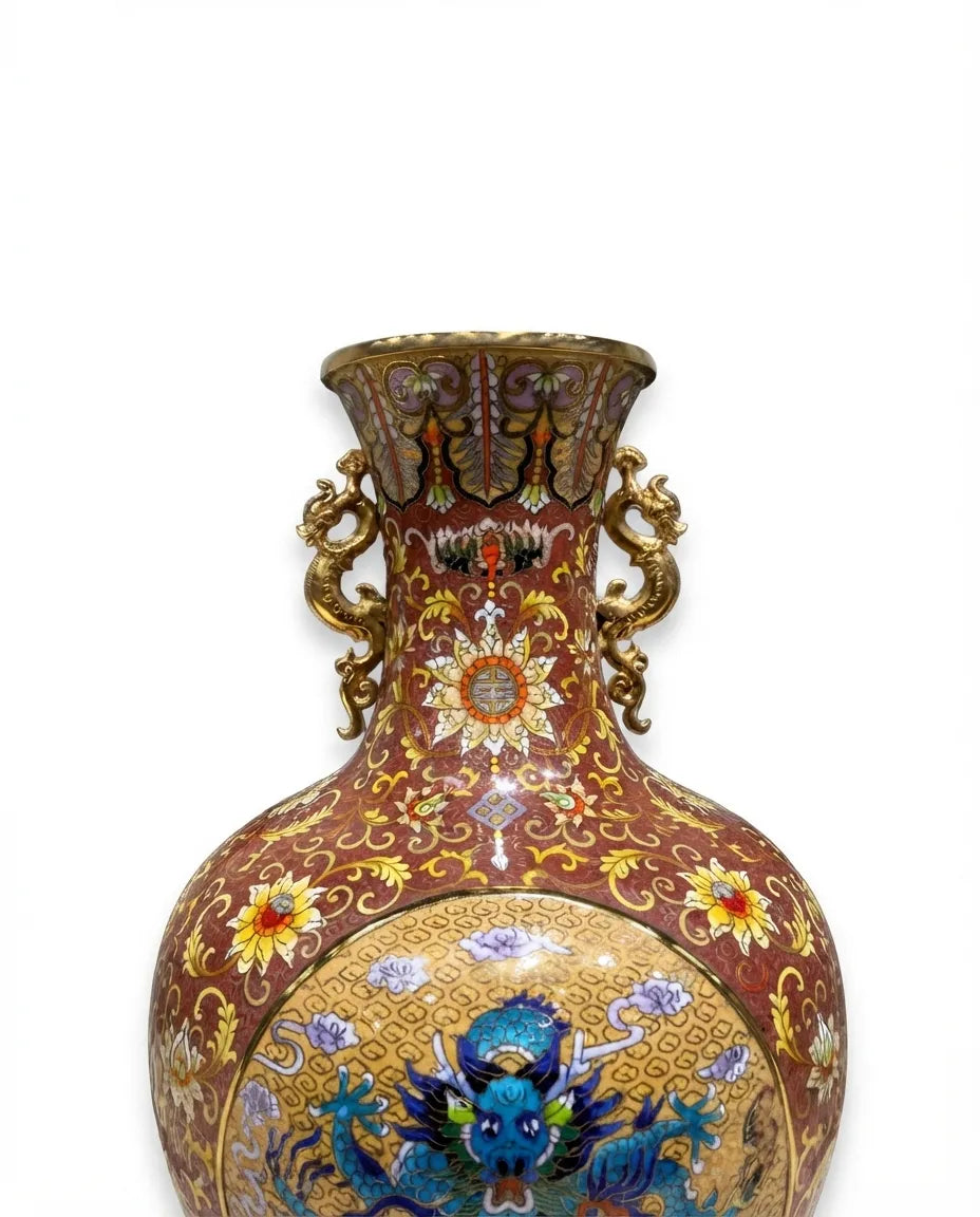Customized Dragon and Phoenix Patterns Cloisonne Vase|Decorative Items|Unique Personalized Gifts Dubai &amp; Riyadh|Designer Presents