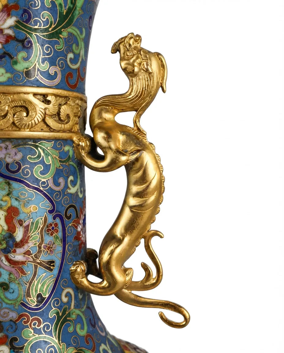 Customized Twin Dragon Handles Jade-pot Shape Cloisonne Vase|Decorative Items|Unique Personalized Gifts Dubai &amp; Riyadh|Designer Presents