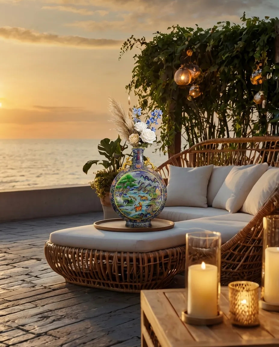 Customized Moon Flask Cloisonne Vase|Decorative Items|Unique Personalized Gifts Dubai &amp; Riyadh|Designer Presents