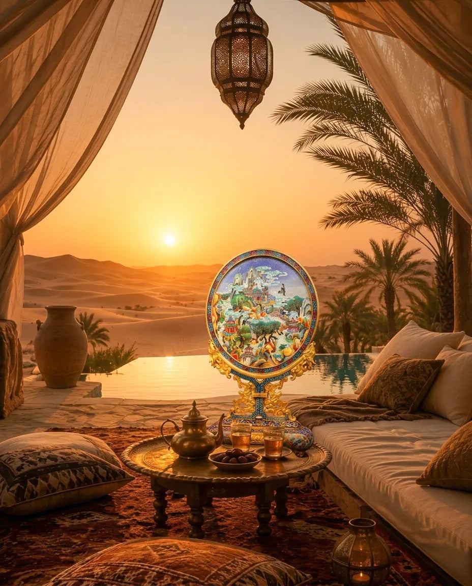 Customized Landscape Design Cloisonne Tabletop Mini-Screen|Decorative Items|Unique Personalized Gifts Dubai &amp; Riyadh|Designer Presents