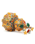 Close-up detail of the gold-plated copper rim and enamel double gourd on this Royal Cloisonne vase,a premium piece for luxury home decor and home gifts