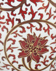 Close-up detail of the gold-plated copper rim and enamel lotus vine pattern on this Royal Cloisonne vase,a premium piece for luxury home decor and home gifts