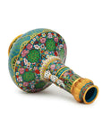 Close-up detail of the gold-plated copper rim and enamel lotus and butterfly pattern on this Royal Cloisonne vase,a premium piece for luxury home decor and home gifts