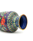 Close-up detail of the gold-plated copper rim and enamel lantern pattern on this Royal Cloisonne vase,a premium piece for luxury home decor and home gifts