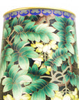 Close-up detail of the gold-plated copper rim and enamel locust flower pattern on this Royal Cloisonne vase,a premium piece for luxury home decor and home gifts