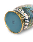 Close-up detail of the gold-plated copper rim and enamel lotus pattern on this Royal Cloisonne vase,a premium piece for luxury home decor and home gifts