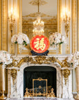 Royal Cloisonne Gold-plated Copper Plate, Blessing Font Pattern, Masterpiece by Master Wang Shuying as an exquisite home decor and unique home gifts item