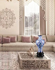 Royal Cloisonne Gold-plated Copper Vase, Blue and White Porcelain Peony Pattern, Masterpiece by Master Ding Minghong as an exquisite home decor and unique home gifts item