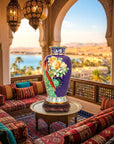 Royal Cloisonne Gold-plated Copper Vase, Brocade-Adding Flowers Pattern, Masterpiece by Master Dai Jialin as an exquisite home decor and unique home gifts item