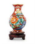 Royal Cloisonne Gold-plated Copper Vase, Pomegranate Pattern, Masterpiece by Master Wang Shuying as an exquisite home decor and unique home gifts item