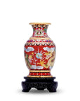 Royal Cloisonne Gold-plated Copper Vase, Dragon and Phoenix Pattern, Masterpiece by Master Wang Shuying as an exquisite home decor and unique home gifts item